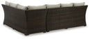 Brook Ranch Outdoor Sofa Sectional/Bench with Cushion (Set of 3) - Furniture Queen (GA)*