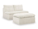 Fannin Armless Chair with Ottoman - Furniture Queen (GA)*