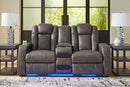 Fyne-Dyme Power Reclining Loveseat with Console - Furniture Queen (GA)*