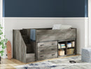 Frandern Loft Bed with Bookcase and Drawer Storage - Furniture Queen (GA)*