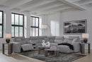 Modmax II Power Reclining Sectional with Chaise and Audio Consoles - Furniture Queen (GA)*