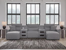 Modmax II Power Reclining Sectional with Chaise and Audio Consoles - Furniture Queen (GA)*
