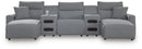 Modmax II Power Reclining Sectional with Chaise and Audio Consoles - Furniture Queen (GA)*