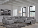 Modmax II Power Reclining Sectional with Chaise and Audio Consoles - Furniture Queen (GA)*