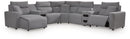 Modmax II Power Reclining Sectional with Chaise and Audio Consoles - Furniture Queen (GA)*