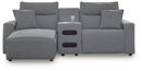 Modmax II Power Reclining Sectional with Chaise and Audio Console - Furniture Queen (GA)*