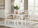 Gesthaven Dining Table with 4 Chairs and Bench (Set of 6)