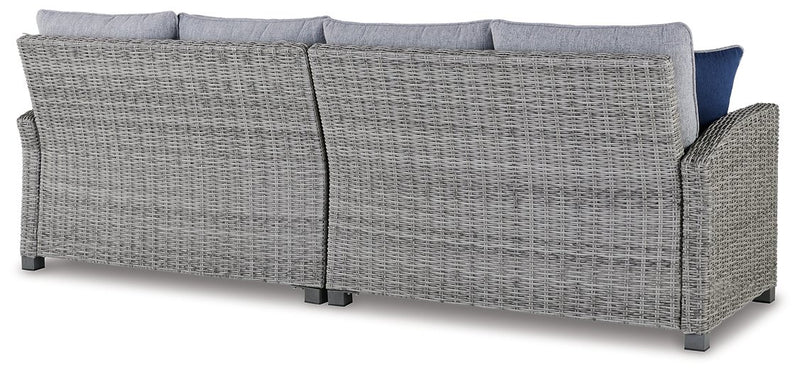 Naples Beach Outdoor Right and Left-arm Facing Loveseat with Cushion (Set of 2)