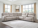 Gravier Power Reclining Sectional with Storage Console - Furniture Queen (GA)*