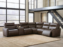 ModZ Power Reclining Sectional with Audio Console - Furniture Queen (GA)*