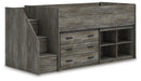 Frandern Loft Bed with Bookcase and Drawer Storage - Furniture Queen (GA)*
