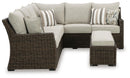 Brook Ranch Outdoor Sofa Sectional/Bench with Cushion (Set of 3) - Furniture Queen (GA)*