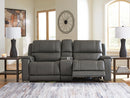 5Z - Pittson Power Reclining Sectional Loveseat with Console - Furniture Queen (GA)*
