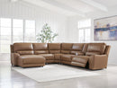 DeepWakes Power Reclining Sectional with Chaise - Furniture Queen (GA)*