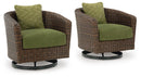 Horizon Hall Outdoor Swivel Lounge Chair with Cushion - Furniture Queen (GA)*